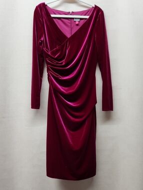 vince camuto burgundy velvet dress | Dresses | Vince Camuto Cut Out Front Color Block vacation-holiday-wear Sheatn Spaghetti Straps Knee-Length Option:Small SRD10043 H25.